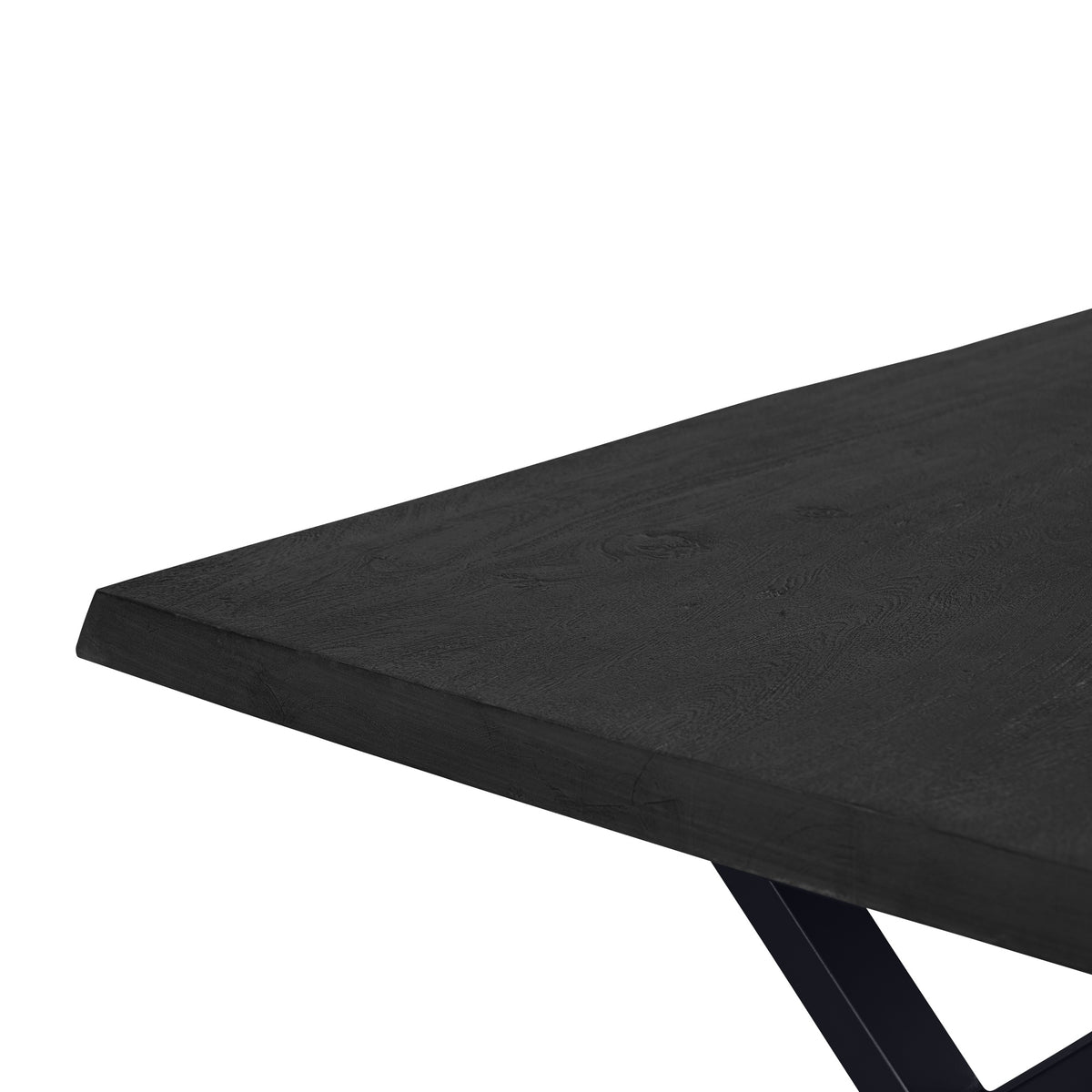 Brooks Dining Table X Base 40" x 116" Ebonized Top - Black Base by Urbia - detail 5