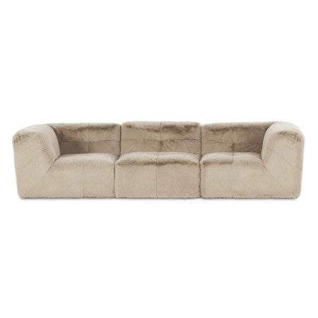 Miles Shaggy Upholstered 3-Piece Modular Sofa 125"