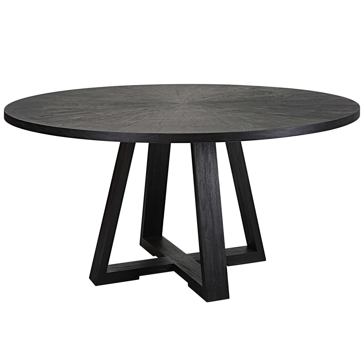 Gidran Black Oak Round Dining Table 60"