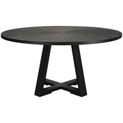 Gidran Black Oak Round Dining Table 60"