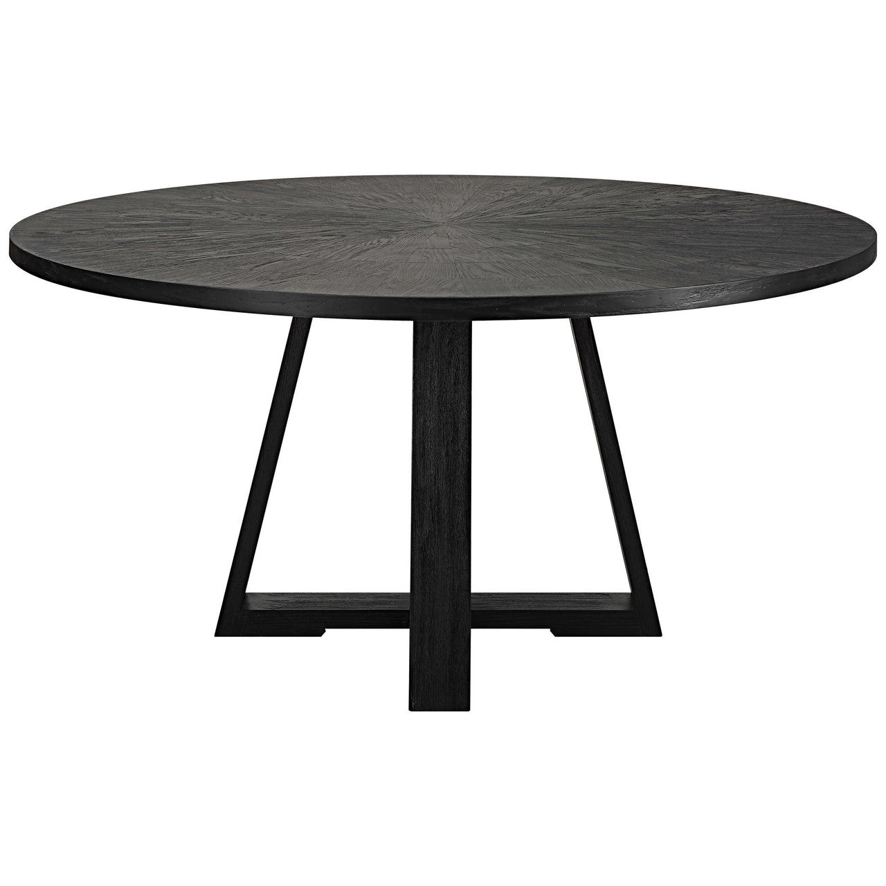 Gidran Black Oak Round Dining Table 60"