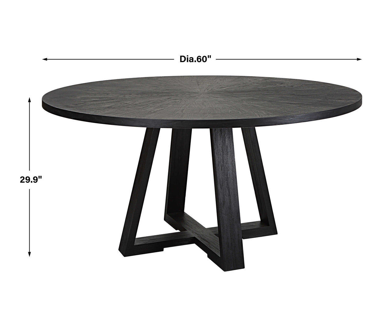 Gidran Black Oak Round Dining Table 60"