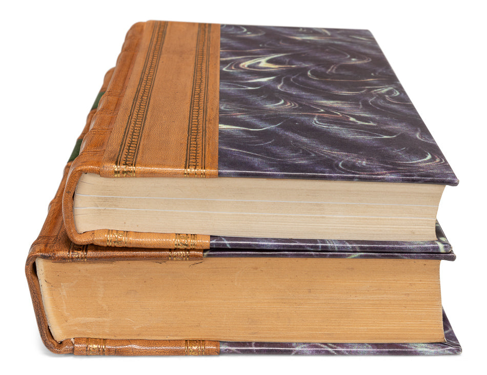 Faux Tan Leather Books, Set Of 24 by Sarreid Ltd - view 10