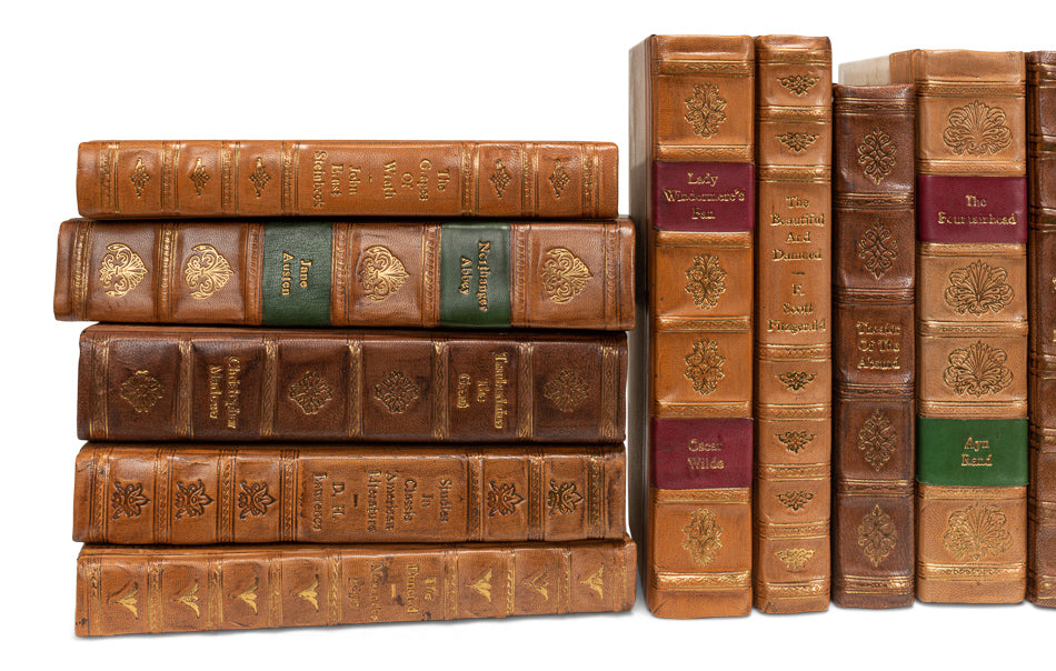 Faux Tan Leather Books, Set Of 24 by Sarreid Ltd - view 12