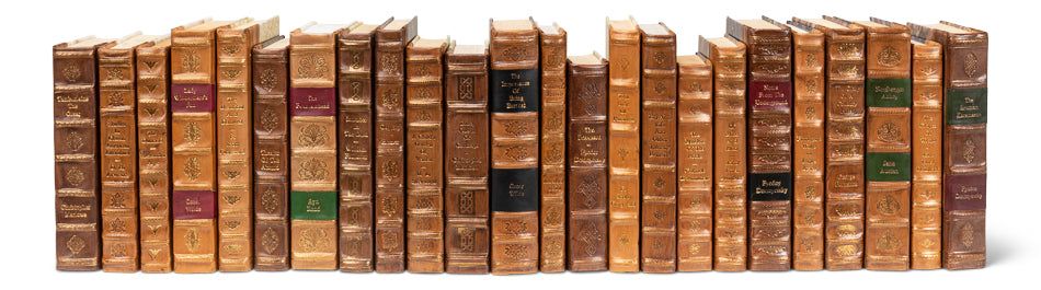 Faux Tan Leather Books, Set Of 24 by Sarreid Ltd - view 3