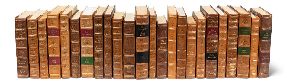 Faux Tan Leather Books, Set Of 24 by Sarreid Ltd - view 4