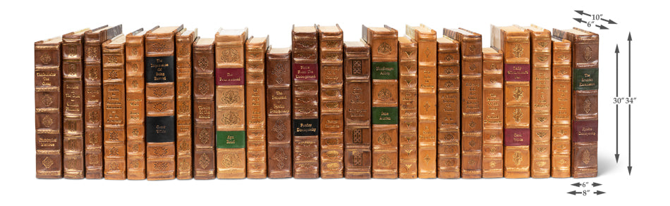Faux Tan Leather Books, Set Of 24 by Sarreid Ltd - view 7