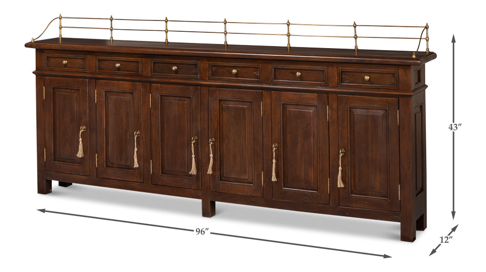 Covent Gardens Sideboard, Cognac by Sarreid Ltd - view 5