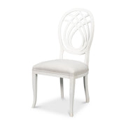 Goccia Side Chair, Cortina White, Crema by Sarreid Ltd