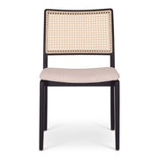 Charlotte Dining Chair Ebano, Medley Ivory, Natural Cane by Urbia - product view