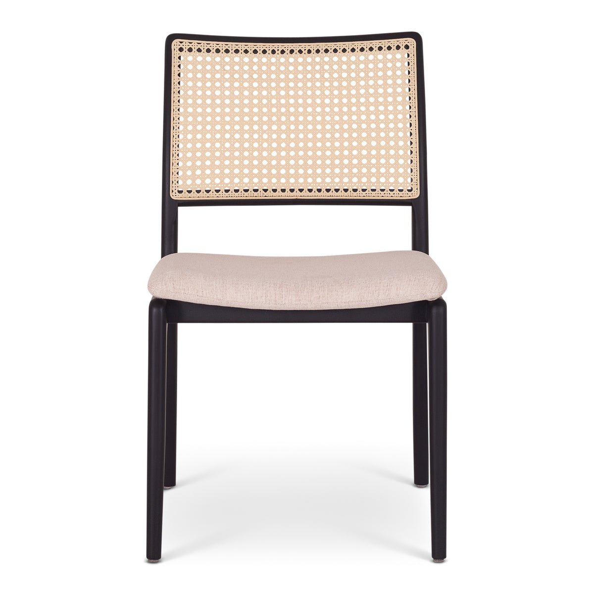 Charlotte Dining Chair Ebano, Medley Ivory, Natural Cane by Urbia - product view