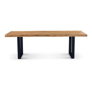 Brooks Dining Table U Base 40" x 92" Teak Top - Black Base by Urbia - product view