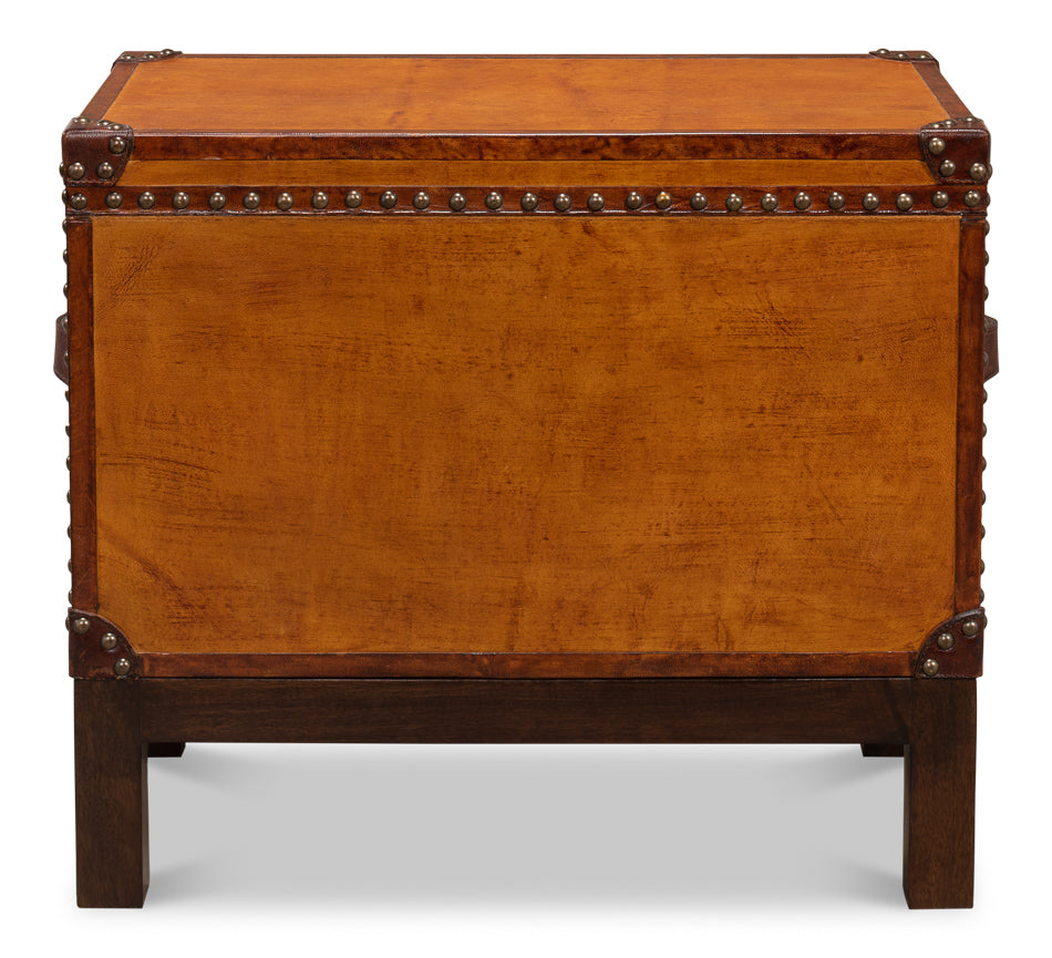Abilene Leather Box W/Stand by Sarreid Ltd - view 7