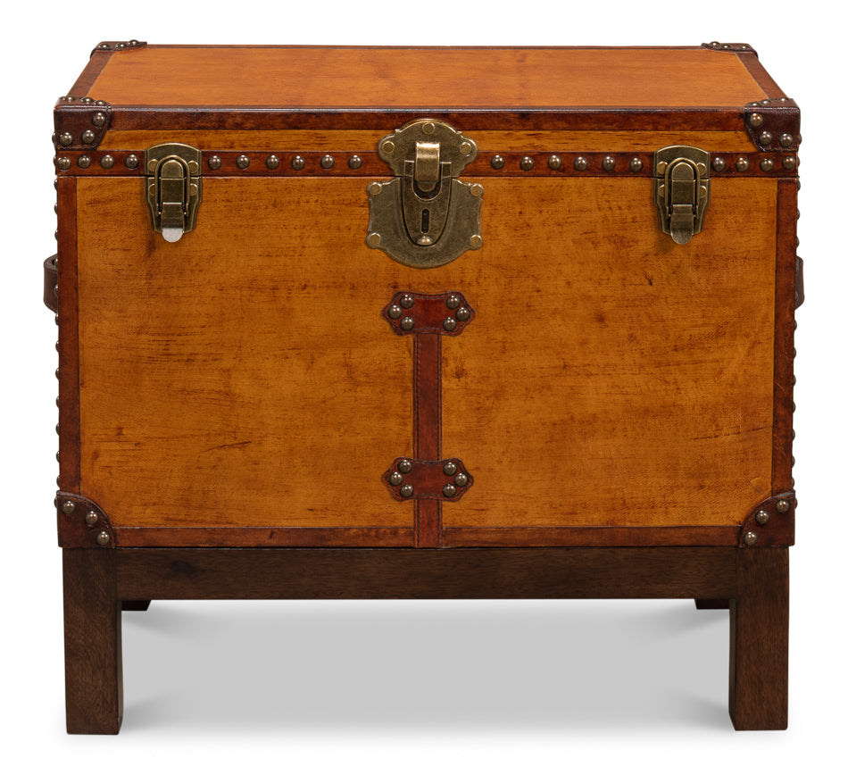 Abilene Leather Box W/Stand by Sarreid Ltd - view 2