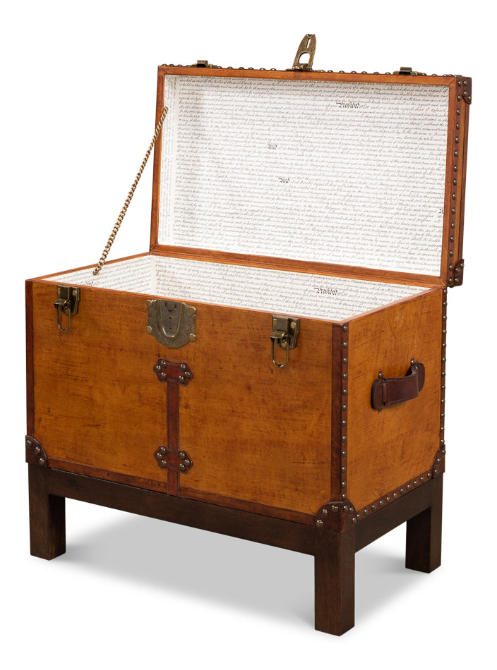 Abilene Leather Box W/Stand by Sarreid Ltd - view 3