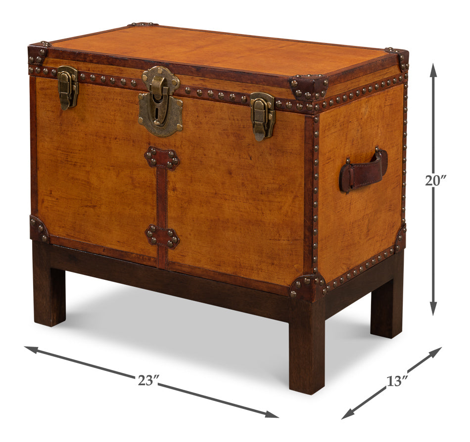 Abilene Leather Box W/Stand by Sarreid Ltd - view 12