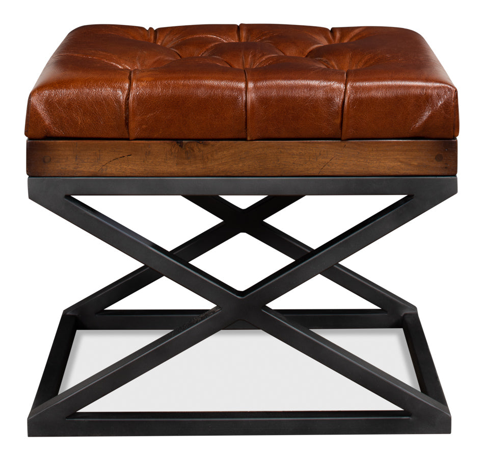 Leather Cushion Bench by Sarreid Ltd - view 2