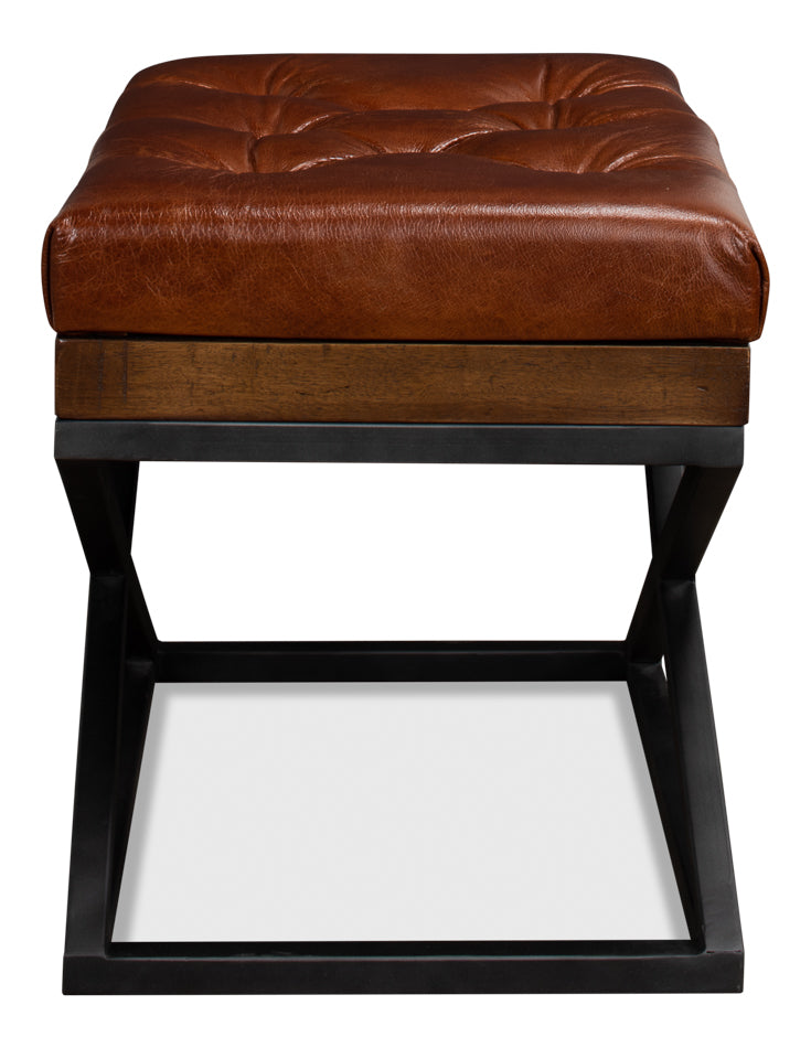 Leather Cushion Bench by Sarreid Ltd - view 3