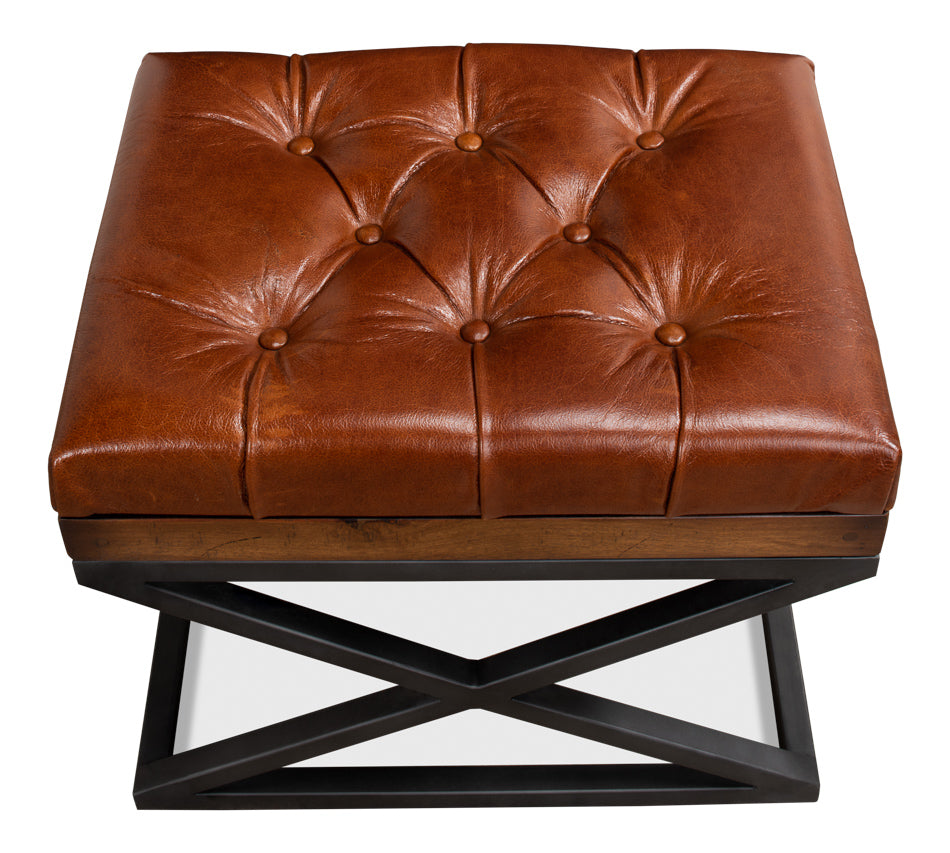 Leather Cushion Bench by Sarreid Ltd - view 4