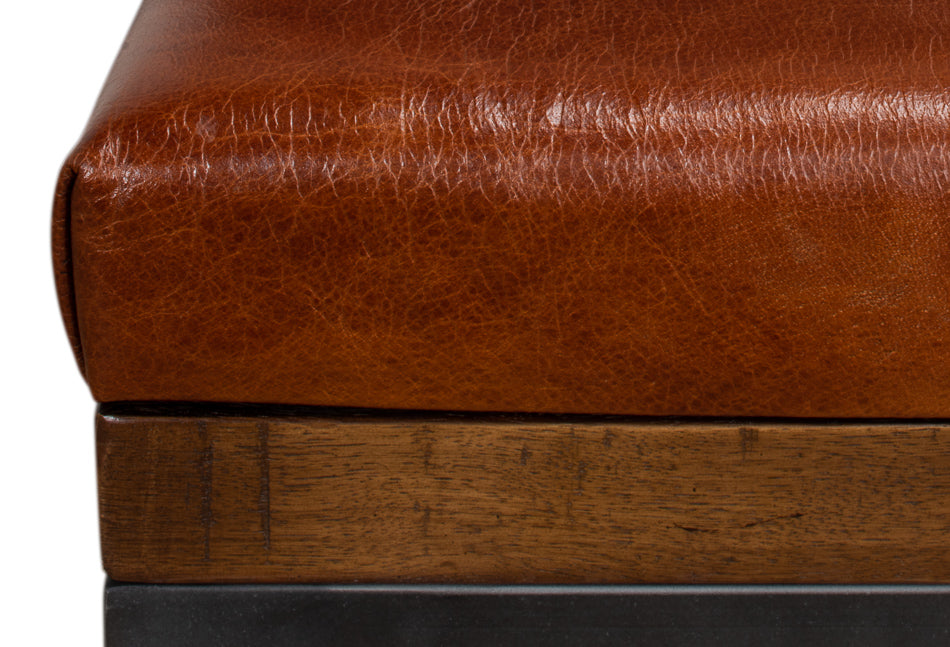 Leather Cushion Bench by Sarreid Ltd - view 5
