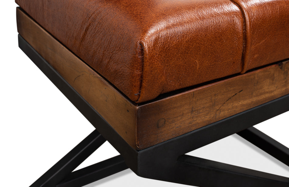 Leather Cushion Bench by Sarreid Ltd - view 7