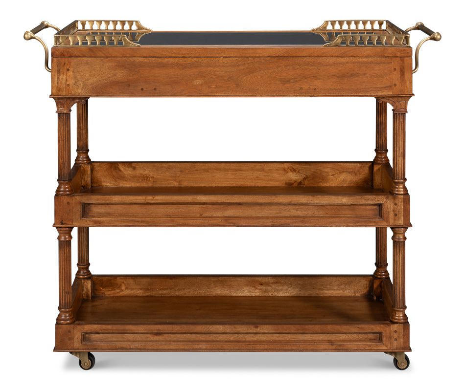 Capital Serving Cart, Fruitwood Finish by Sarreid Ltd - view 9