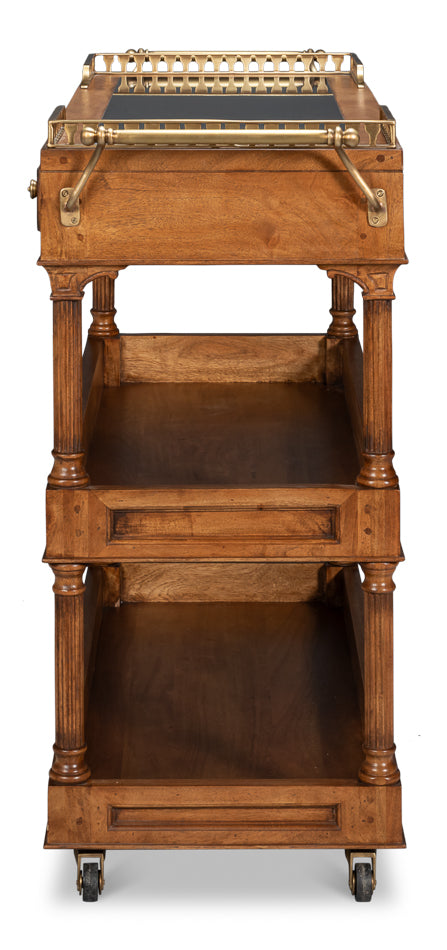 Capital Serving Cart, Fruitwood Finish by Sarreid Ltd - view 10