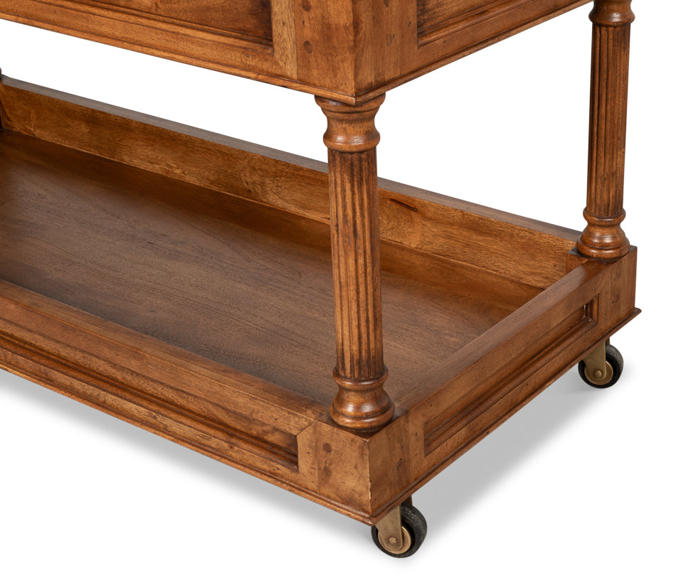 Capital Serving Cart, Fruitwood Finish by Sarreid Ltd - view 12