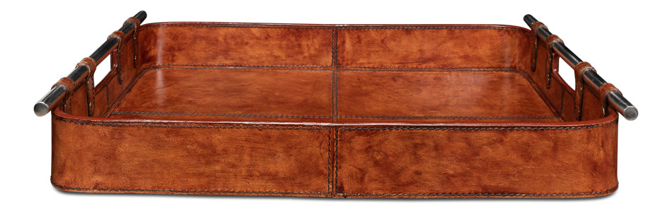 Safari Leather Tray by Sarreid Ltd - view 8