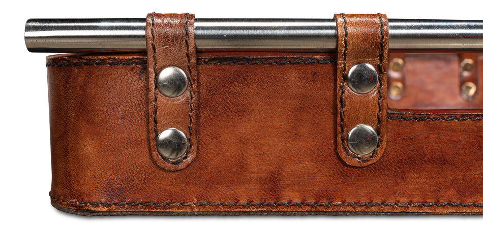 Safari Leather Tray by Sarreid Ltd - view 7