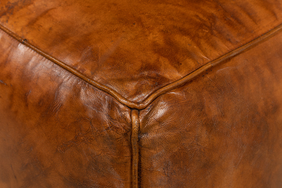 Sunday Afternoon Leather Cube,Natural by Sarreid Ltd - view 10
