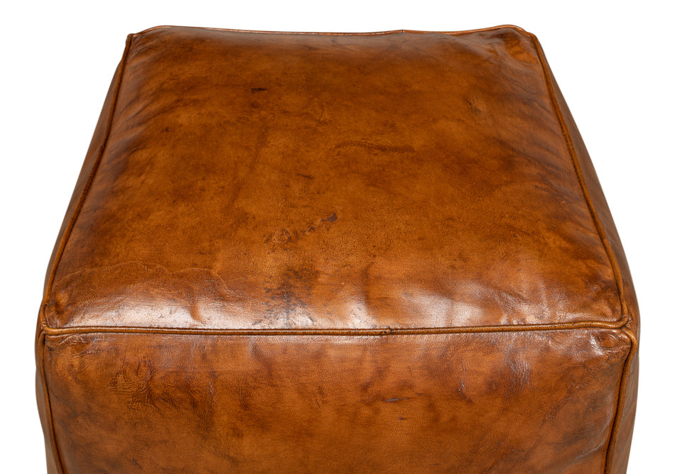 Sunday Afternoon Leather Cube,Natural by Sarreid Ltd - view 11