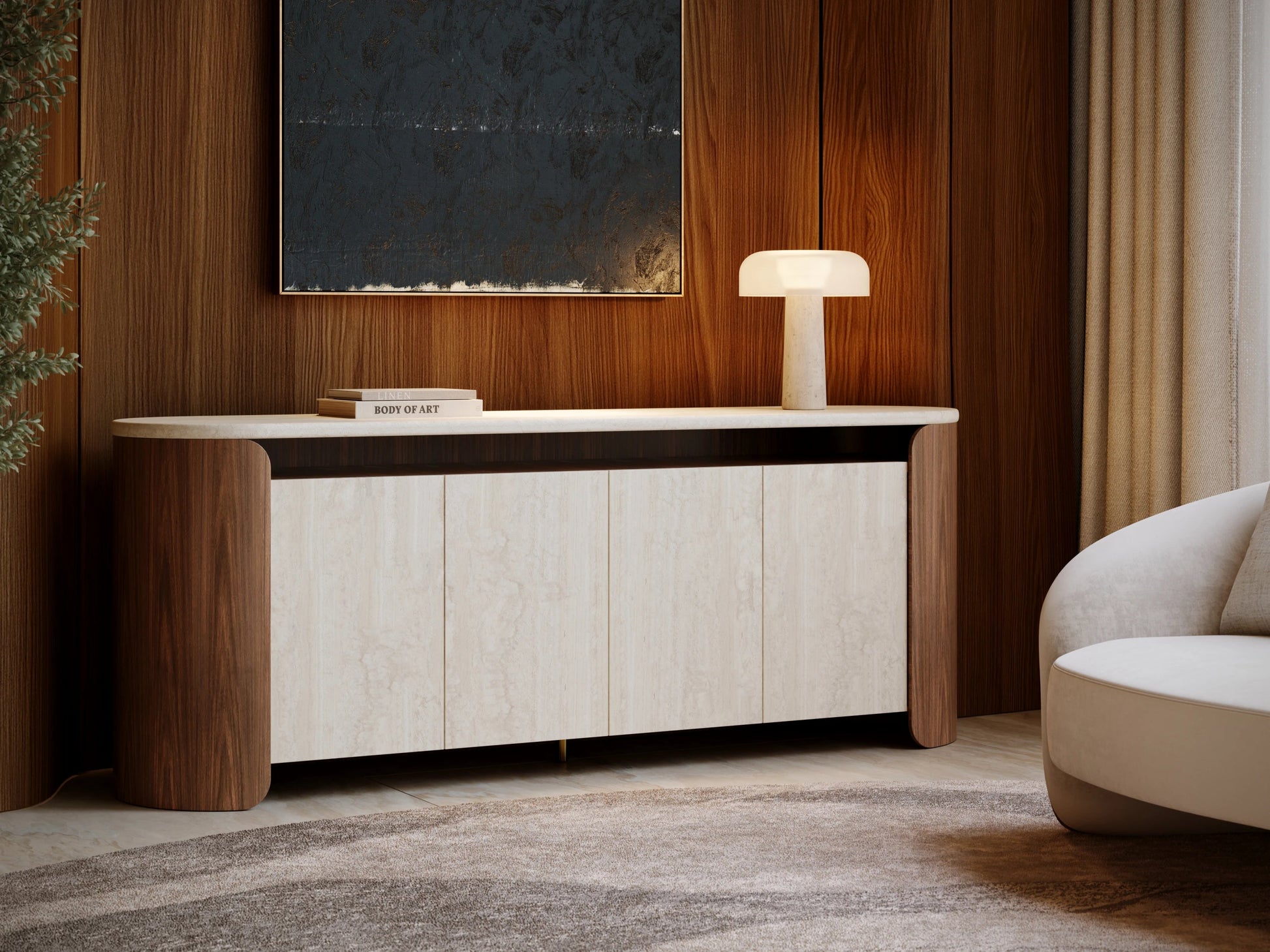 Fleur Open Sideboard Porcini 84" by Caracole - view 3