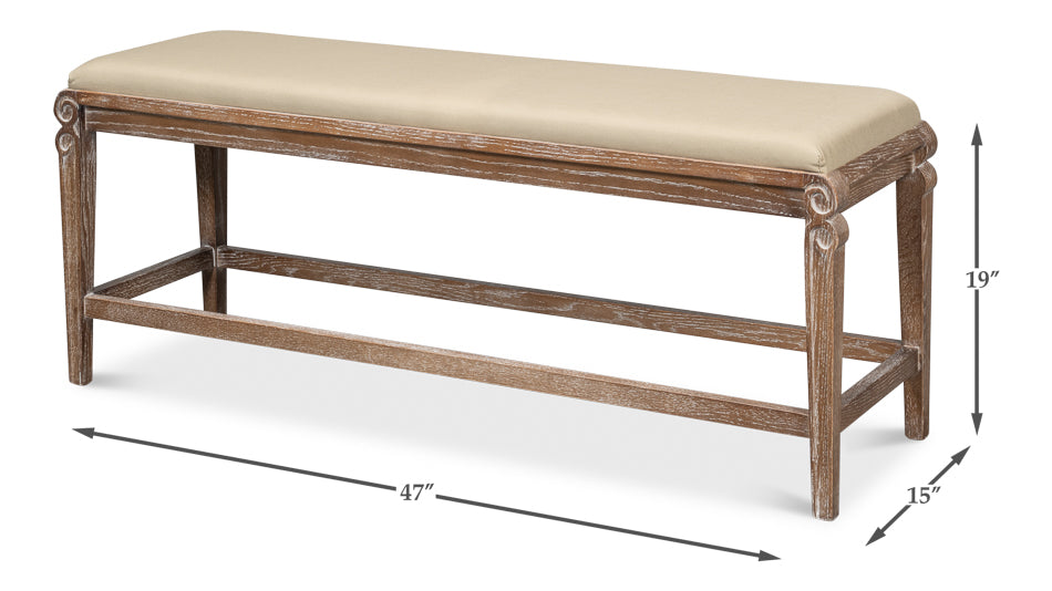 Smith Building Parlor Bench by Sarreid Ltd - view 6