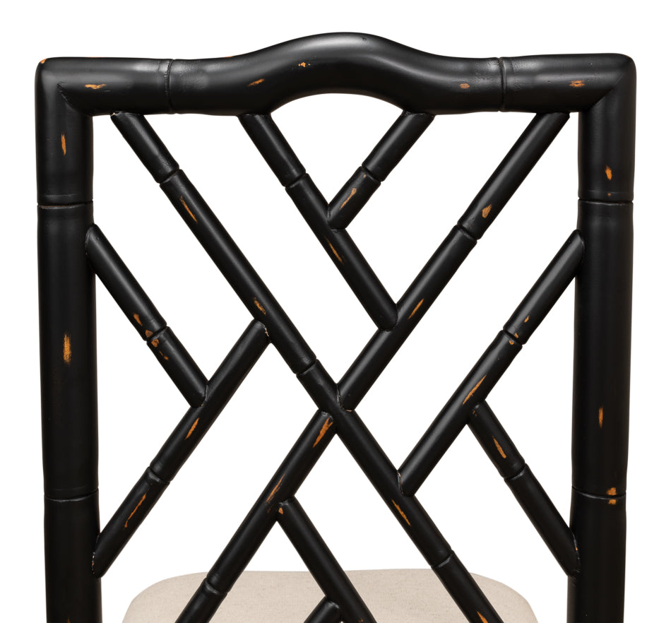 Brighton Bamboo Side Chair,Black by Sarreid Ltd - view 8