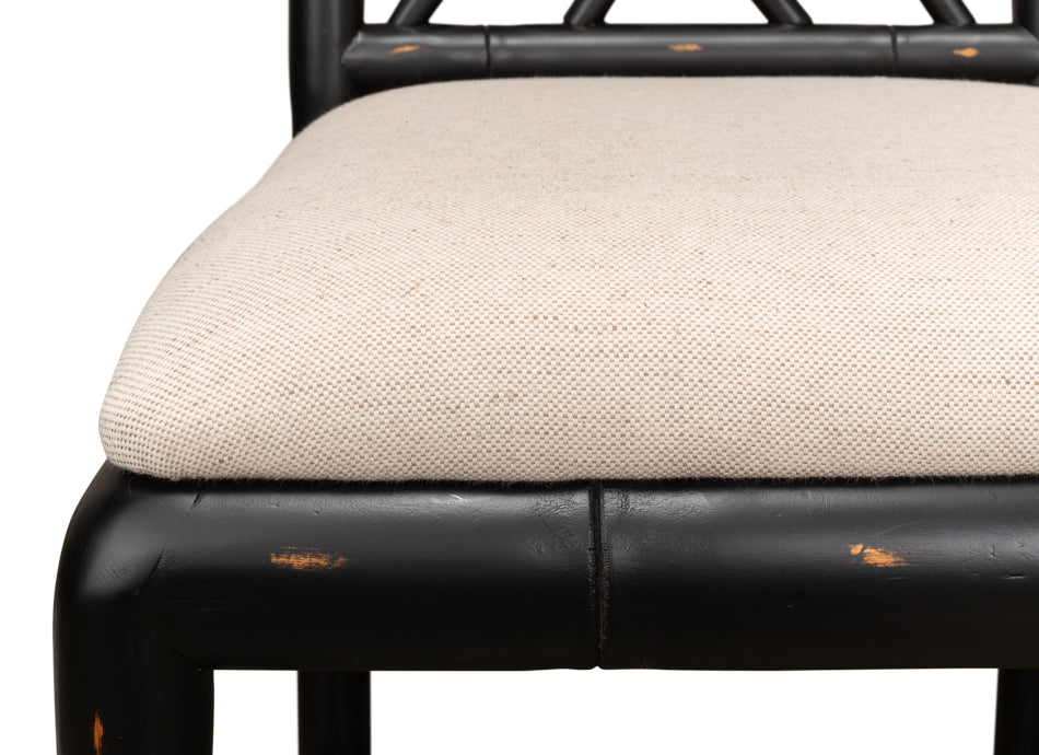 Brighton Bamboo Side Chair,Black by Sarreid Ltd - view 9