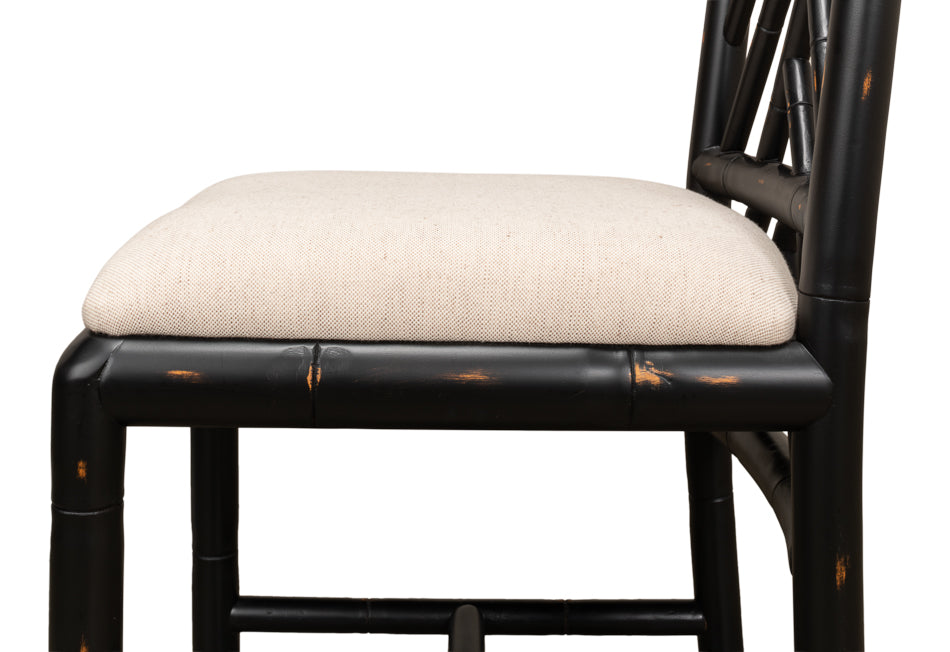 Brighton Bamboo Side Chair,Black by Sarreid Ltd - view 11
