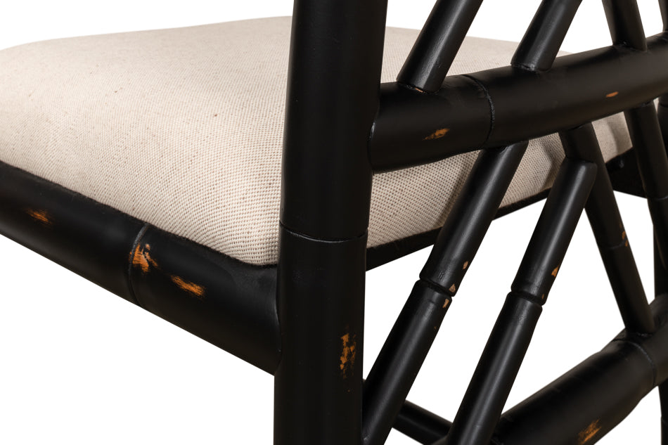 Brighton Bamboo Side Chair,Black by Sarreid Ltd - view 12