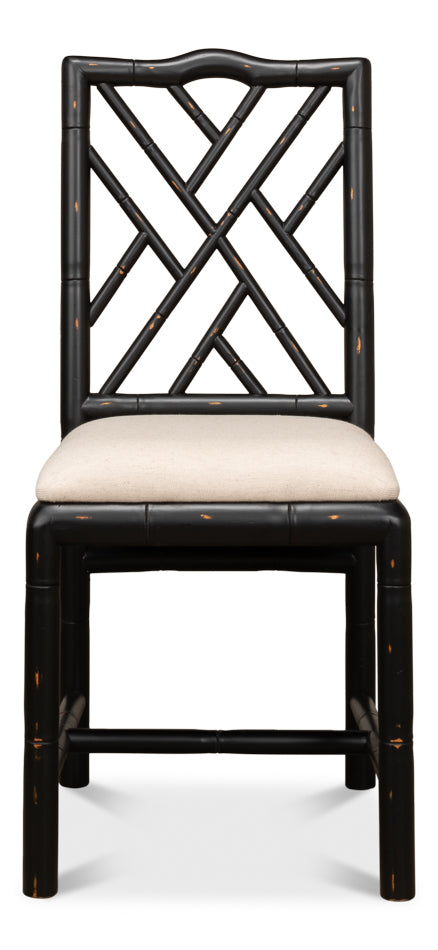 Brighton Bamboo Side Chair,Black by Sarreid Ltd - view 2