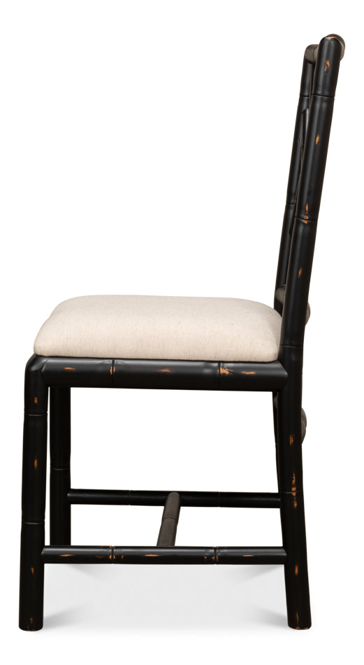 Brighton Bamboo Side Chair,Black by Sarreid Ltd - view 3