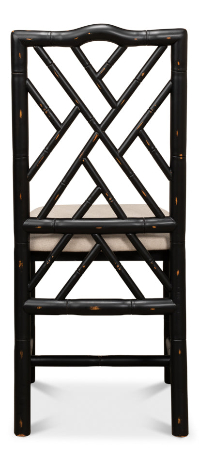 Brighton Bamboo Side Chair,Black by Sarreid Ltd - view 4