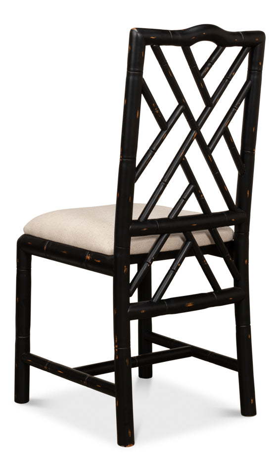 Brighton Bamboo Side Chair,Black by Sarreid Ltd - view 5