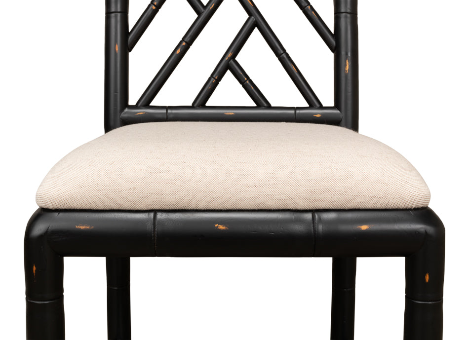 Brighton Bamboo Side Chair,Black by Sarreid Ltd - view 6