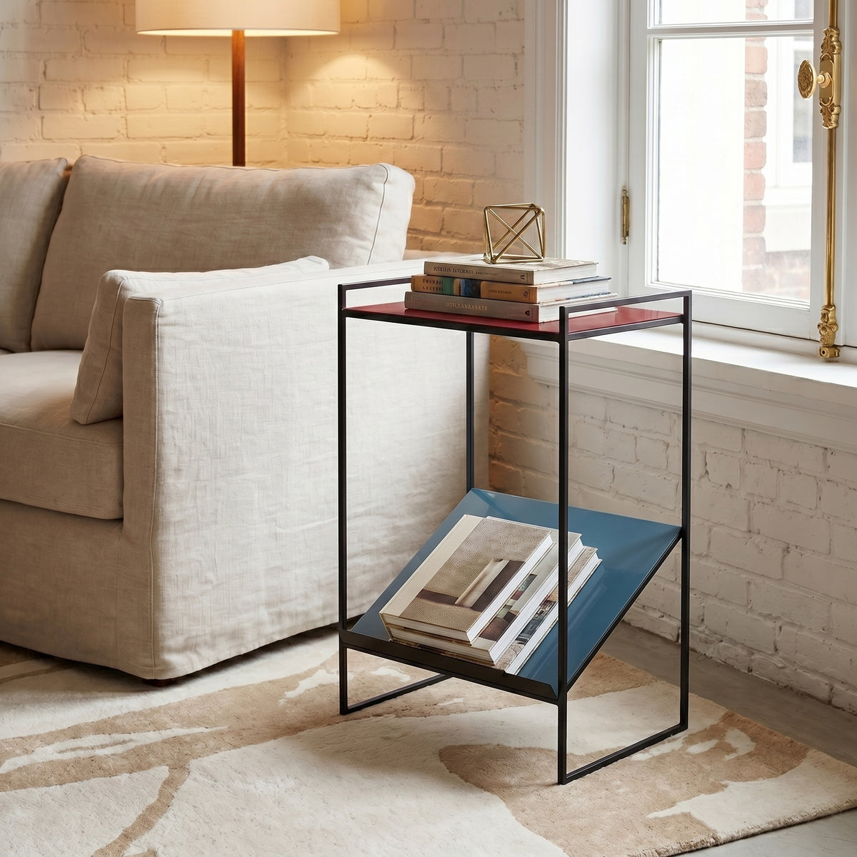 Naomi Enamel Magazine End Table Plum, Teal by Urbia - detail 5
