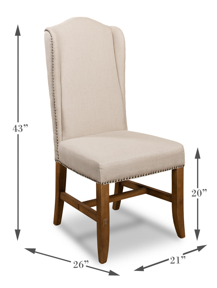 High Back Dining Chair by Sarreid Ltd - view 6