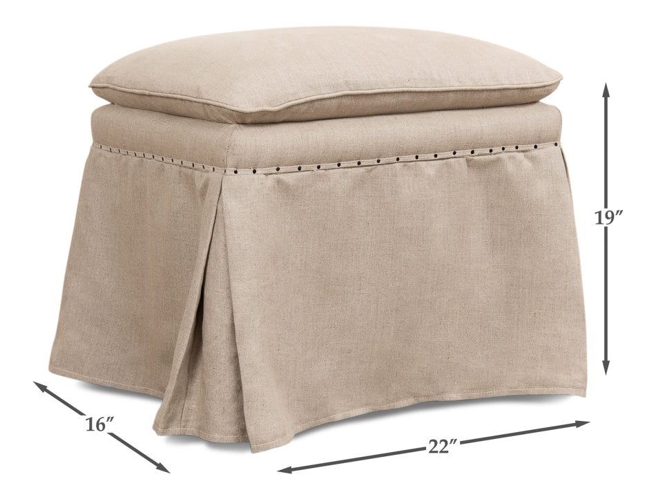 Draped Ottoman by Sarreid Ltd - view 6