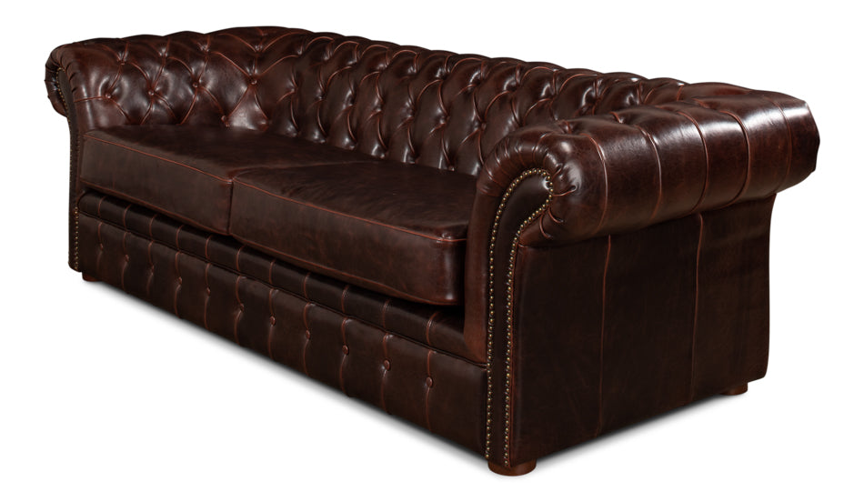 Piccadilly Sofa, Club Leather by Sarreid Ltd - view 5