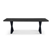 Brooks Dining Table X Base 40" x 92" Ebonized Top - Black Base by Urbia - product view