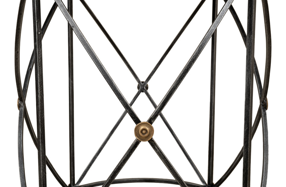 Drum & Fife Lamp Table, Aged Wht Marble by Sarreid Ltd - view 11