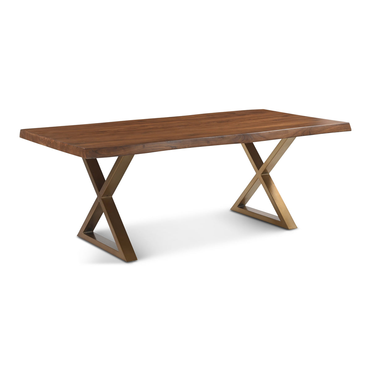 Brooks Dining Table X Base 40" x 79" Americano Top - Brass Base by Urbia - detail 2